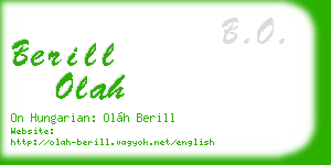 berill olah business card