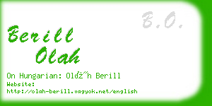 berill olah business card